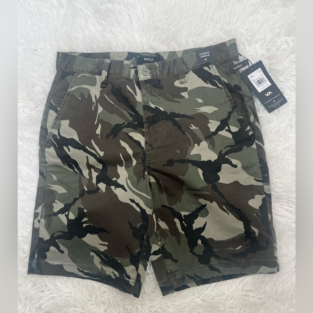 RVCA Camouflage Flat Front Men Shorts
